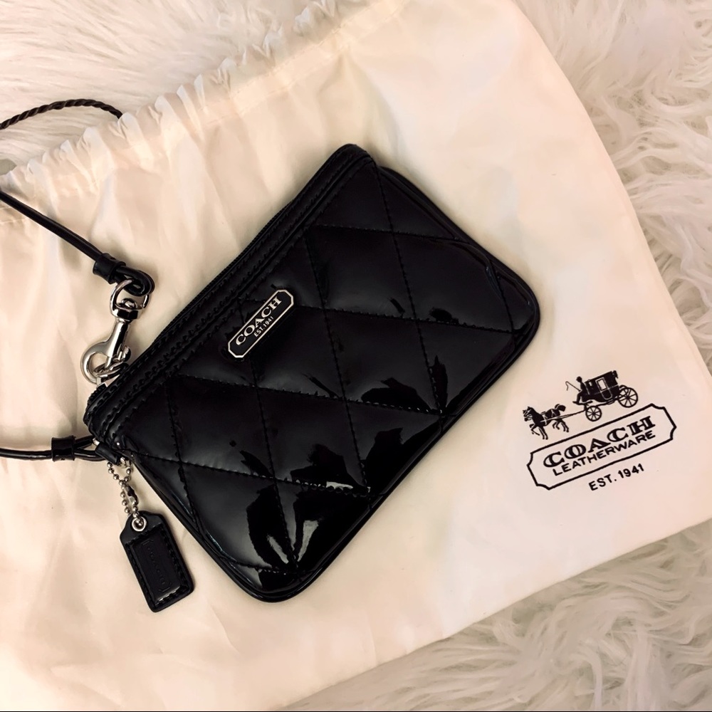 New Coach black wallet wristlet